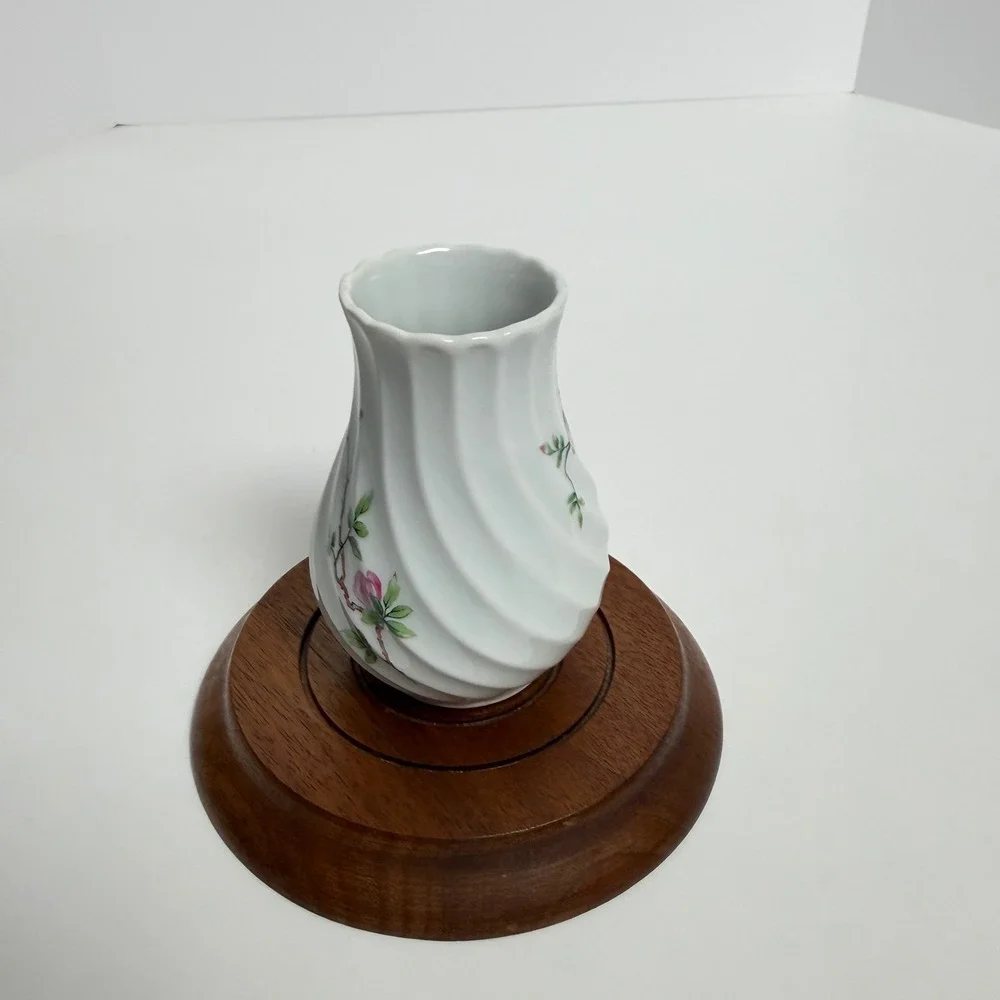 Haviland Limoges France‎ Bud Vase Pink Floral Swirl Porcelain Mini Vase 4